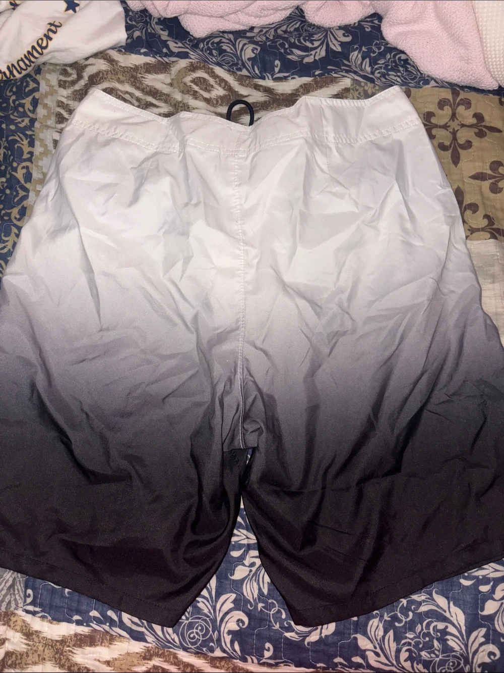 Hollister Men’s White to Black Ombre Swim Board Shorts